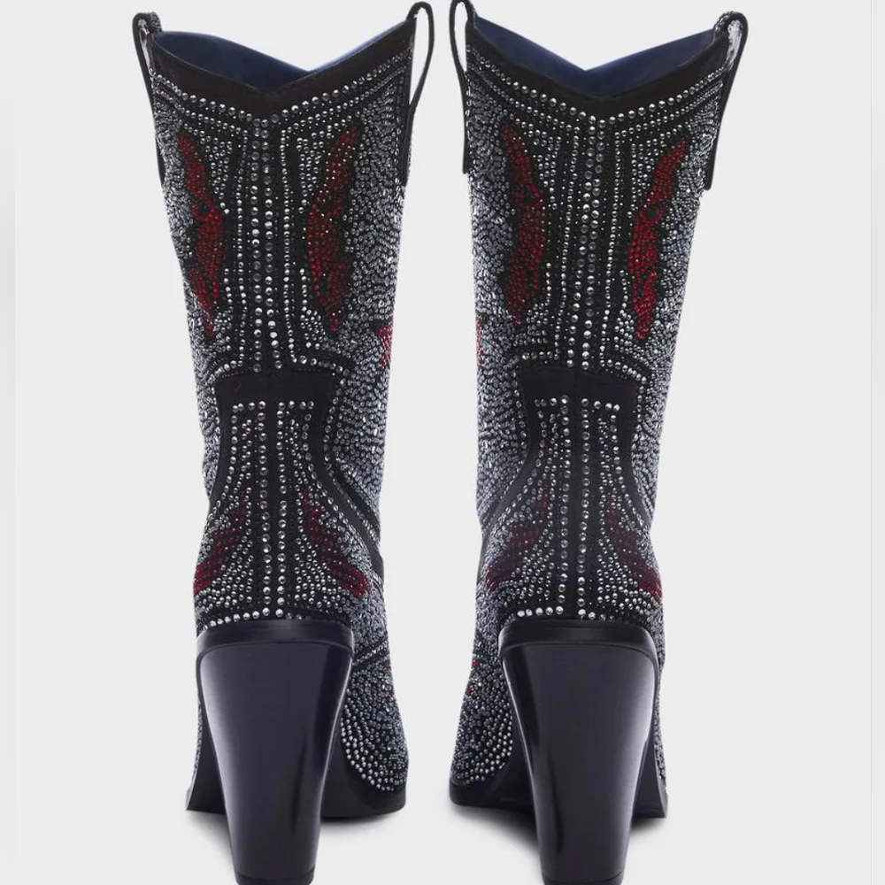 AZALEA WANG HYPE ME UP RHINESTONE CHUNKY HEEL - Picture 3 of 8